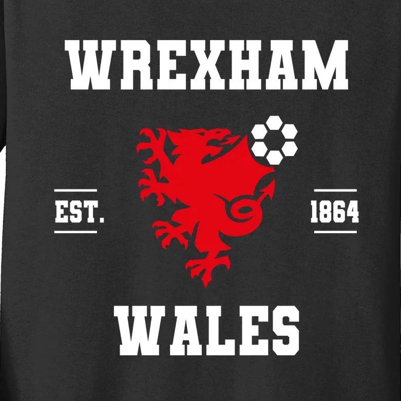 The Red Dragons Wrexham Fc Football Club Wrexham Kids Long Sleeve Shirt