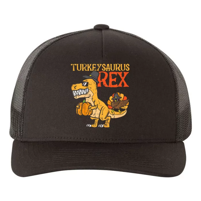 Turkeysaurus Rex Dab Turkey Dino Thanksgiving Yupoong Adult 5-Panel Trucker Hat