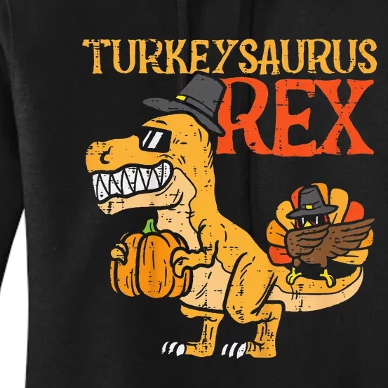 Turkeysaurus Rex Dab Turkey Dino Thanksgiving Women's Pullover Hoodie