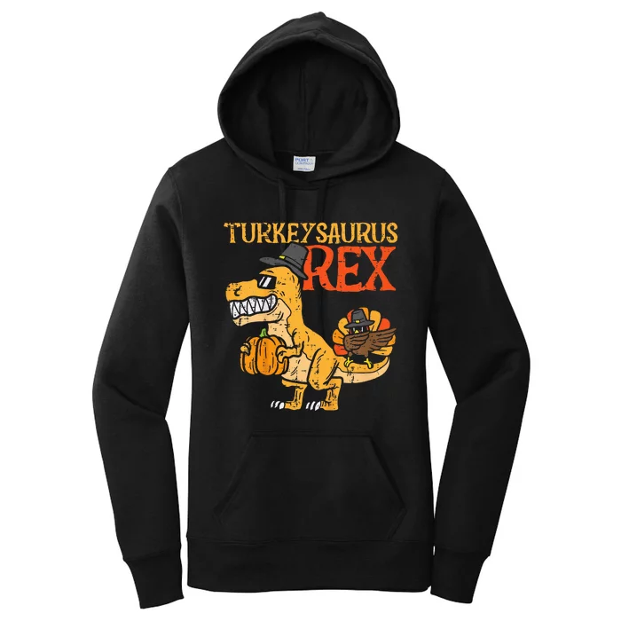 Turkeysaurus Rex Dab Turkey Dino Thanksgiving Women's Pullover Hoodie