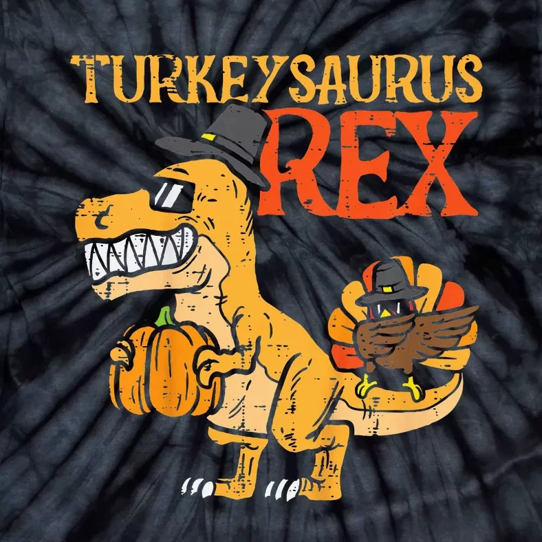 Turkeysaurus Rex Dab Turkey Dino Thanksgiving Tie-Dye T-Shirt