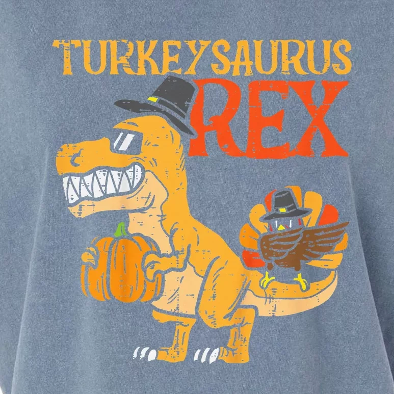 Turkeysaurus Rex Dab Turkey Dino Thanksgiving Garment-Dyed Women's Muscle Tee