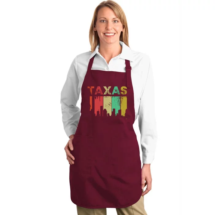 Texas Retro Drip Logo Full-Length Apron With Pocket