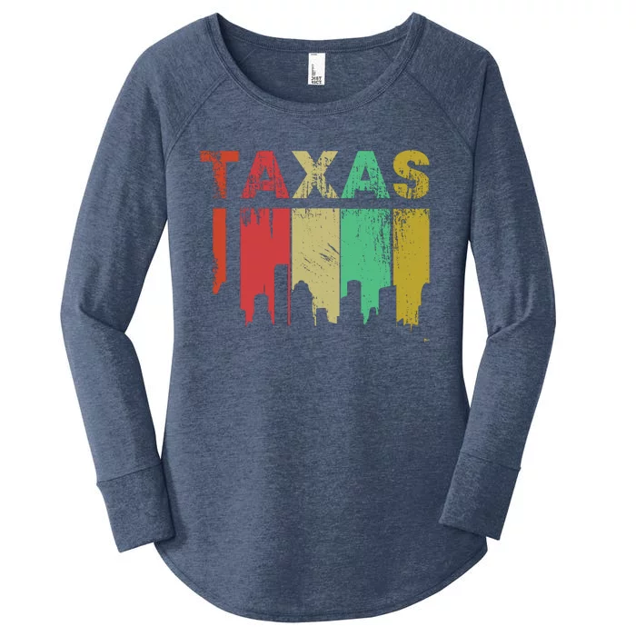 Texas Retro Drip Logo Women's Perfect Tri Tunic Long Sleeve Shirt