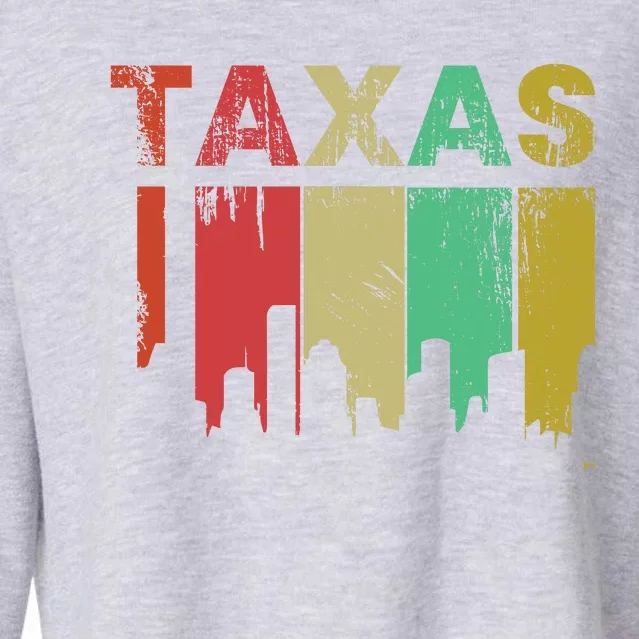 Texas Retro Drip Logo Cropped Pullover Crew