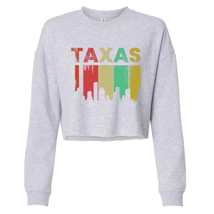 Texas Retro Drip Logo Cropped Pullover Crew