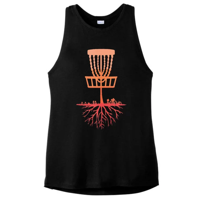 Tree Roots Disc Golf Basket Disc Golfing Frisbee Disc Golf Ladies Tri-Blend Wicking Tank