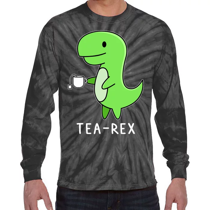 Tea Rex Dinosaur Tie-Dye Long Sleeve Shirt