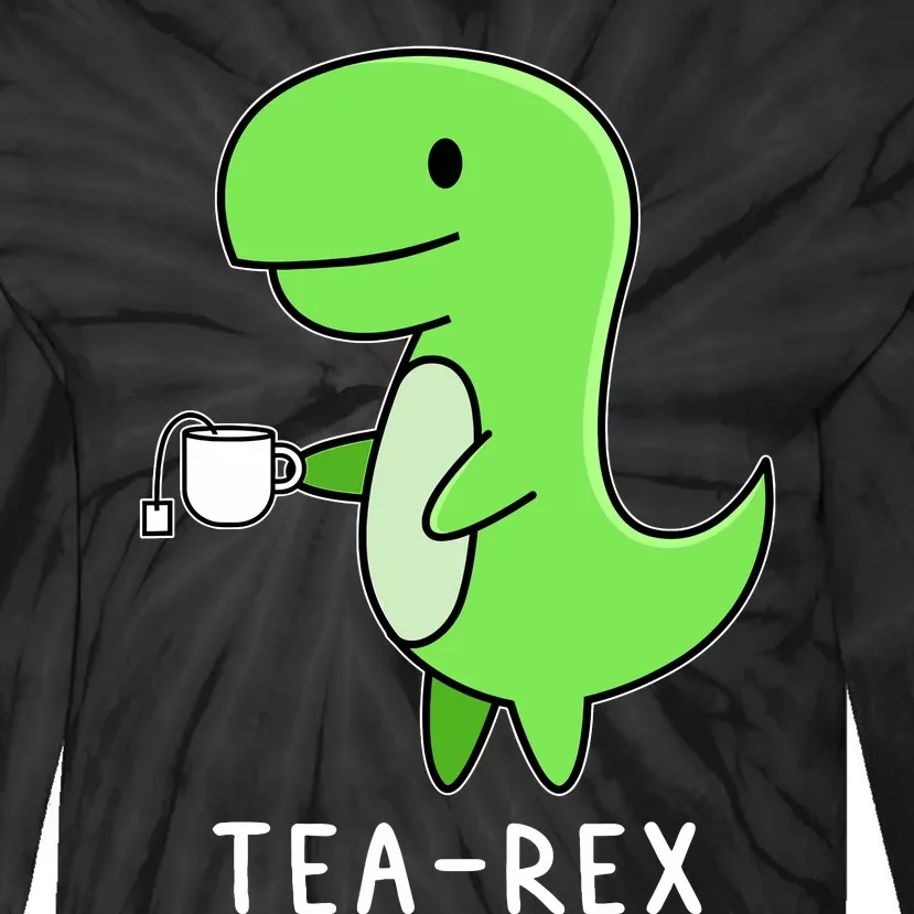 Tea Rex Dinosaur Tie-Dye Long Sleeve Shirt