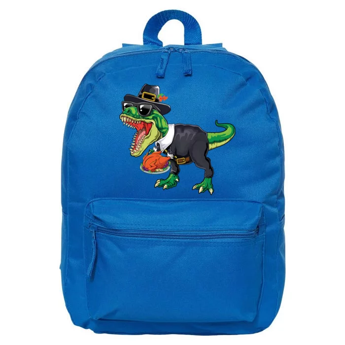 T Rex Dinosaurs With Turkey And Funny Thanksgiving Costume Gift 16 in Basic Backpack