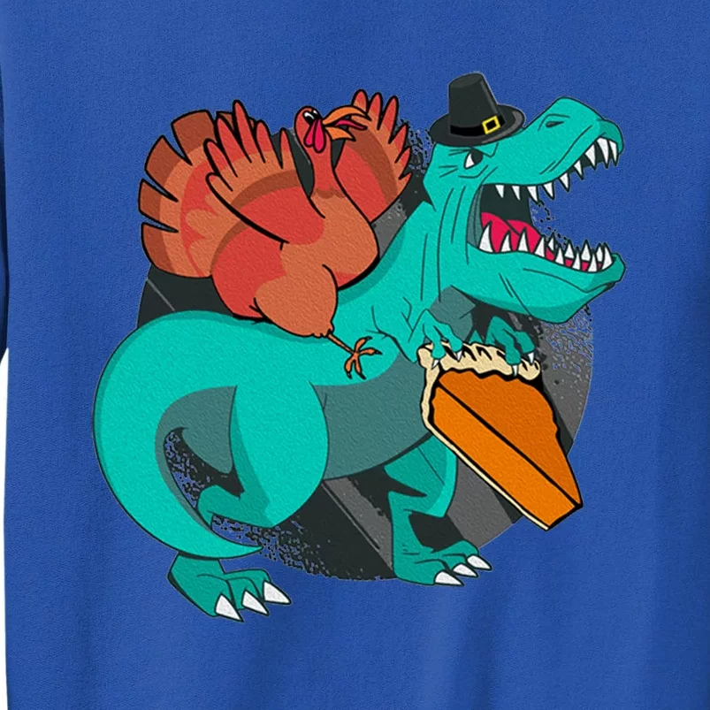 T Rex Dinosaurs With Turkey And Funny Thanksgiving Costume Gift Tall Sweatshirt