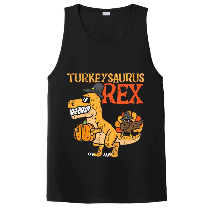 Turkeysaurus Rex Dab Turkey Dino Thanksgiving Performance Tank