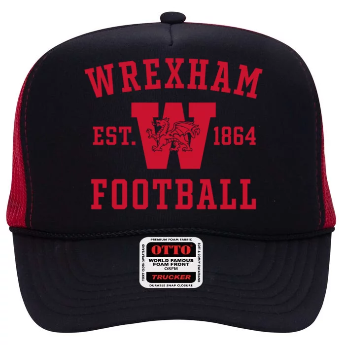 The Red Dragons Wrexham Fc Football Club Wrexham High Crown Mesh Trucker Hat