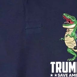 Trump Riding Dinosaur Save America Again Softstyle Adult Sport Polo