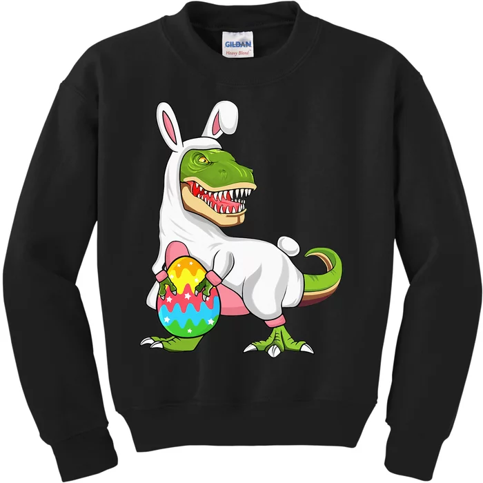 T Rex Easter Bunny Funny Dinosaur Basket Stuffers Kids Sweatshirt