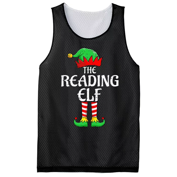 The Reading Elf Xmas Matching Christmas Family Pajama Mesh Reversible Basketball Jersey Tank