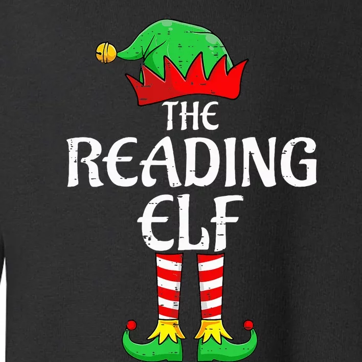 The Reading Elf Xmas Matching Christmas Family Pajama Toddler Sweatshirt