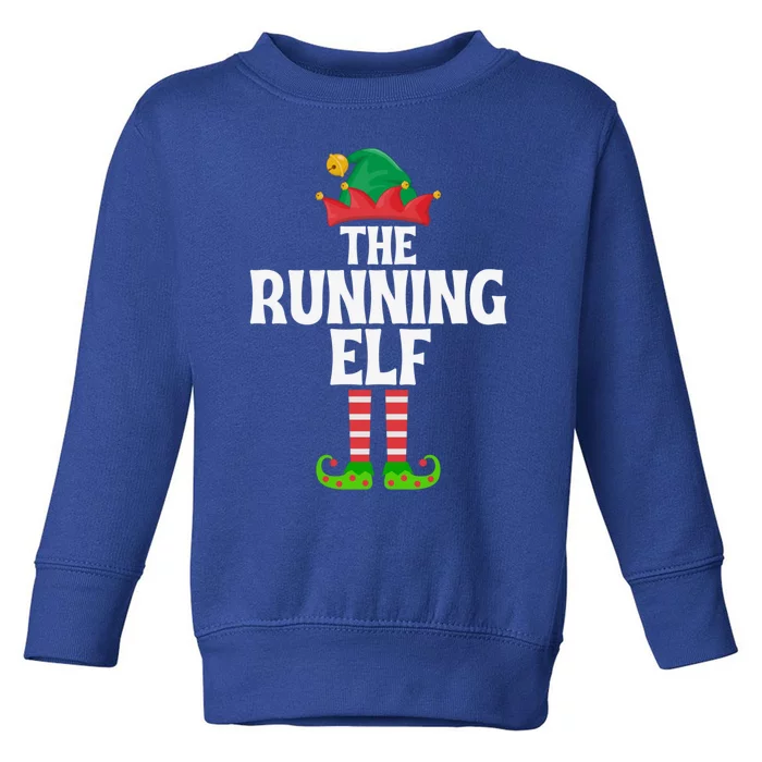 The Running Elf Funny Matching Family Group Christmas Gift Toddler Sweatshirt