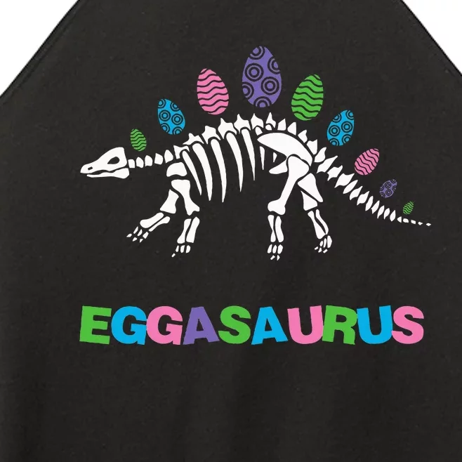 T Rex Eggasaurus Easter Day Skeleton Stegosaurus Dinosaur Women’s Perfect Tri Rocker Tank