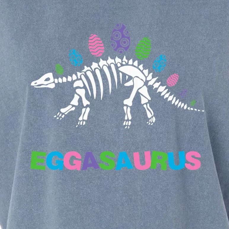 T Rex Eggasaurus Easter Day Skeleton Stegosaurus Dinosaur Garment-Dyed Women's Muscle Tee