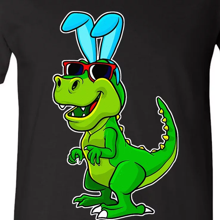 T Rex Easter Bunny Funny Dinosaur Basket Stuffers V-Neck T-Shirt