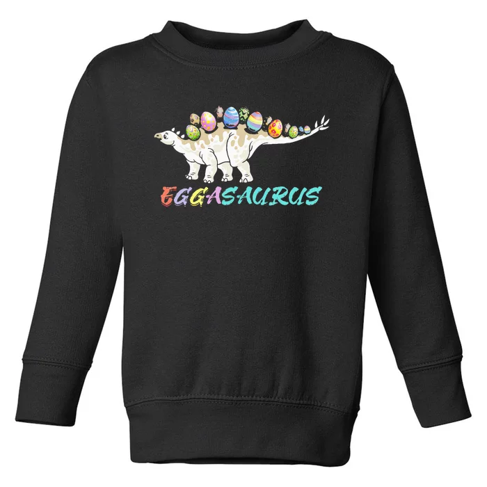 T Rex Eggasaurus Easter Day Skeleton Stegosaurus Dinosaur Toddler Sweatshirt