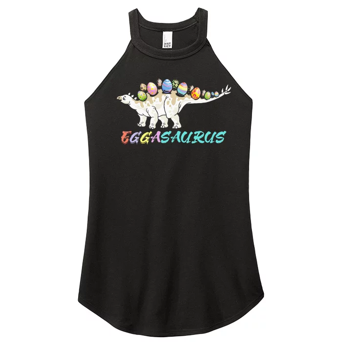 T Rex Eggasaurus Easter Day Skeleton Stegosaurus Dinosaur Women’s Perfect Tri Rocker Tank