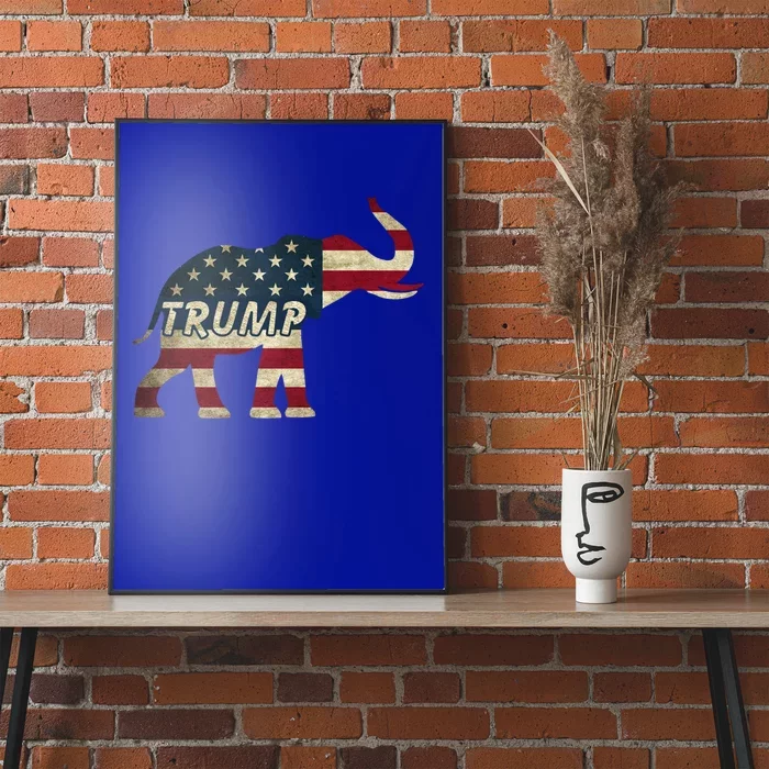 Trump Republican Elephant American Flag Trump Supporter Cute Gift Poster