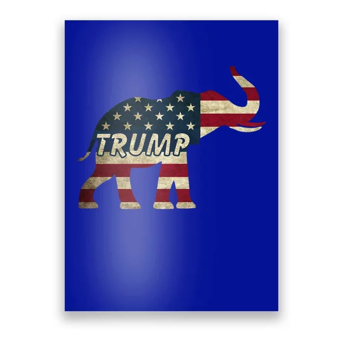 Trump Republican Elephant American Flag Trump Supporter Cute Gift Poster