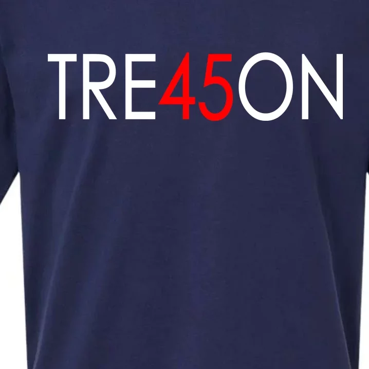 Tre45on Anti Trump Treason Sueded Cloud Jersey T-Shirt