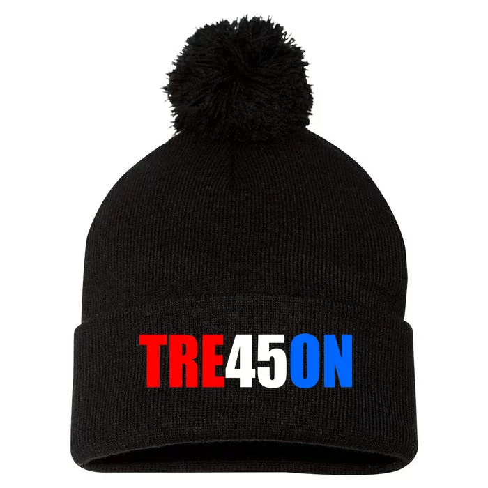 Tre45on Treason Anti Trump Pom Pom 12in Knit Beanie