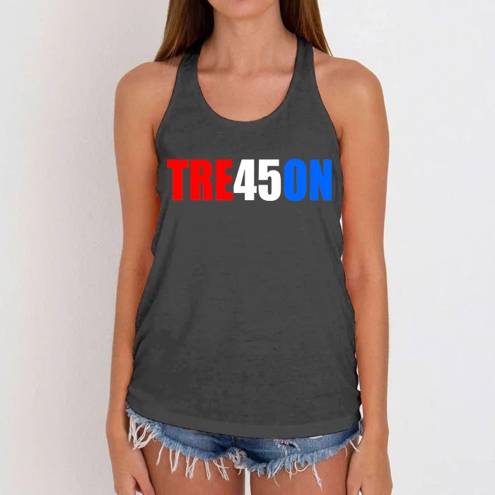 Tre45on Treason Anti Trump Women's Knotted Racerback Tank