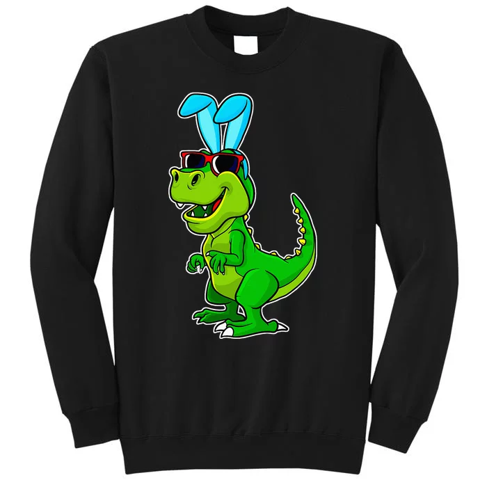 T Rex Easter Bunny Funny Dinosaur Boys Basket Stuffers Tall Sweatshirt