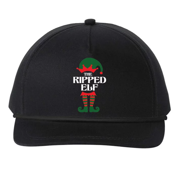 The Ripped Elf Funny Family Matching Christmas Snapback Five-Panel Rope Hat