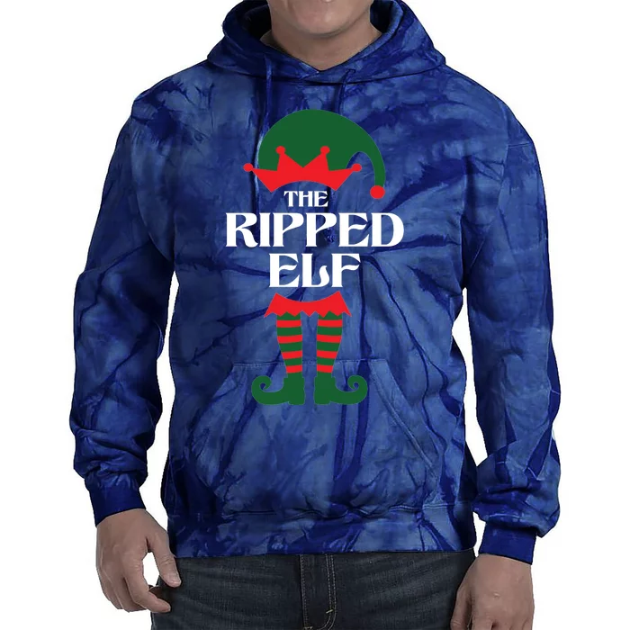 The Ripped Elf Funny Family Matching Christmas Tie Dye Hoodie