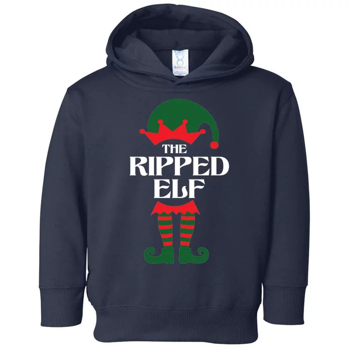 The Ripped Elf Funny Family Matching Christmas Toddler Hoodie