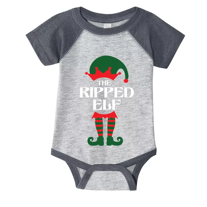 The Ripped Elf Funny Family Matching Christmas Infant Baby Jersey Bodysuit