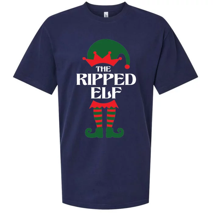 The Ripped Elf Funny Family Matching Christmas Sueded Cloud Jersey T-Shirt