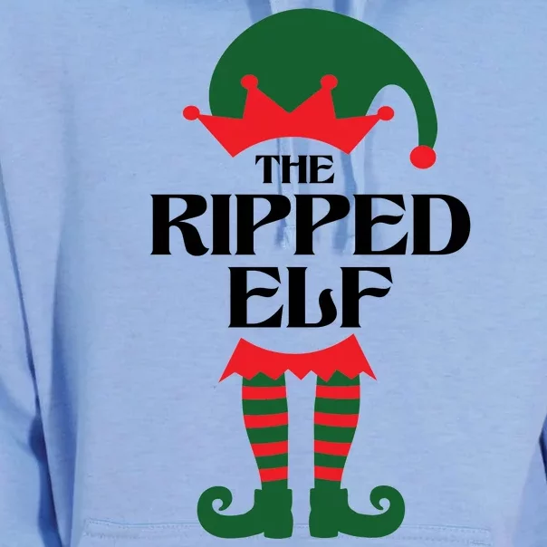 The Ripped Elf Funny Family Matching Christmas Unisex Surf Hoodie