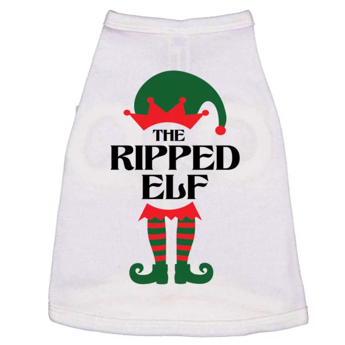 The Ripped Elf Funny Family Matching Christmas Doggie Tank