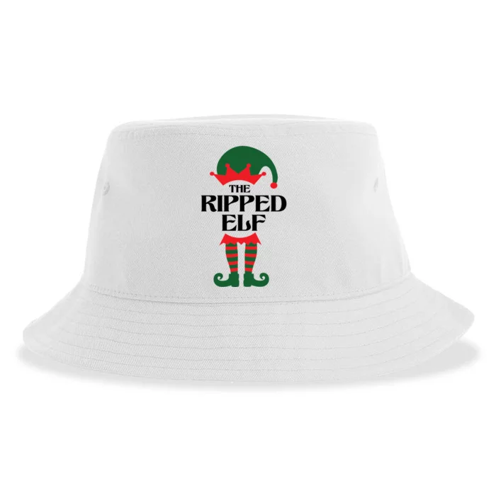 The Ripped Elf Funny Family Matching Christmas Sustainable Bucket Hat