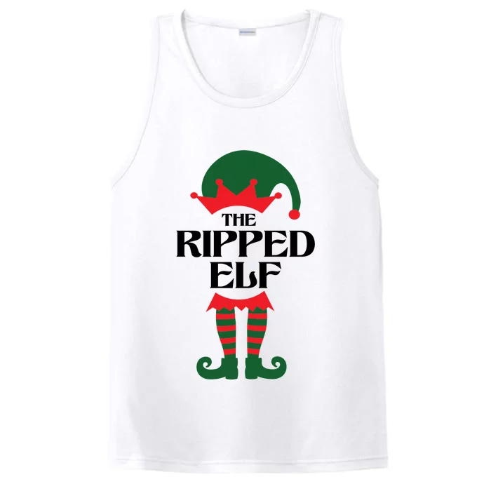 The Ripped Elf Funny Family Matching Christmas Performance Tank