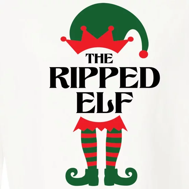 The Ripped Elf Funny Family Matching Christmas Cropped Pullover Crew