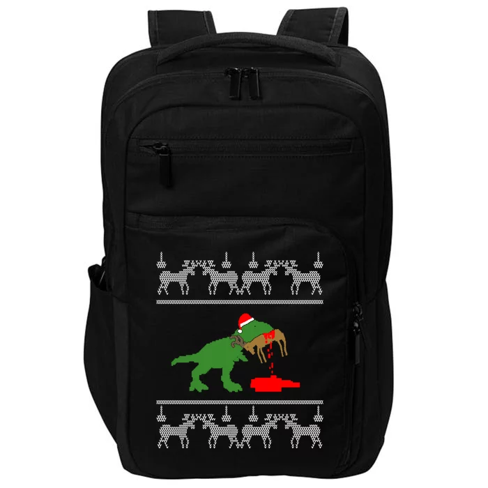 T Rex Eating Rudolph The Red Nosed Reindeer Impact Tech Backpack