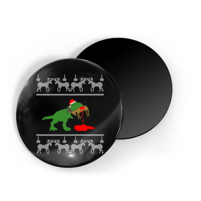 T Rex Eating Rudolph The Red Nosed Reindeer Magnet