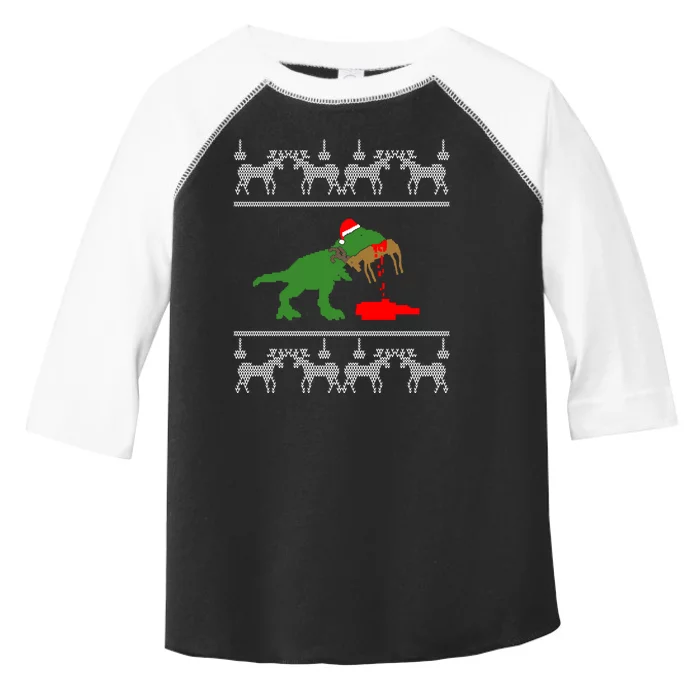 T Rex Eating Rudolph The Red Nosed Reindeer Toddler Fine Jersey T-Shirt