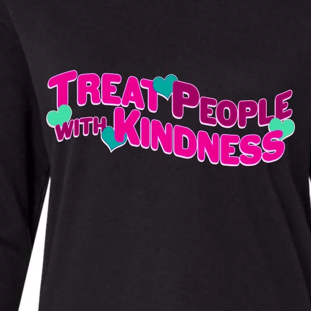 Treat People With Kindness Womens Cotton Relaxed Long Sleeve T-Shirt