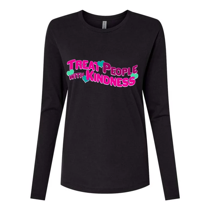 Treat People With Kindness Womens Cotton Relaxed Long Sleeve T-Shirt