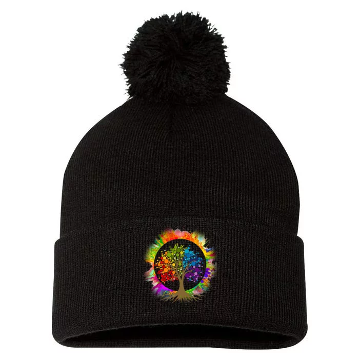 Tree Of Life Pom Pom 12in Knit Beanie