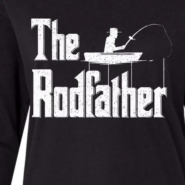 The Rodfather Funny Fishing Dad Womens Cotton Relaxed Long Sleeve T-Shirt